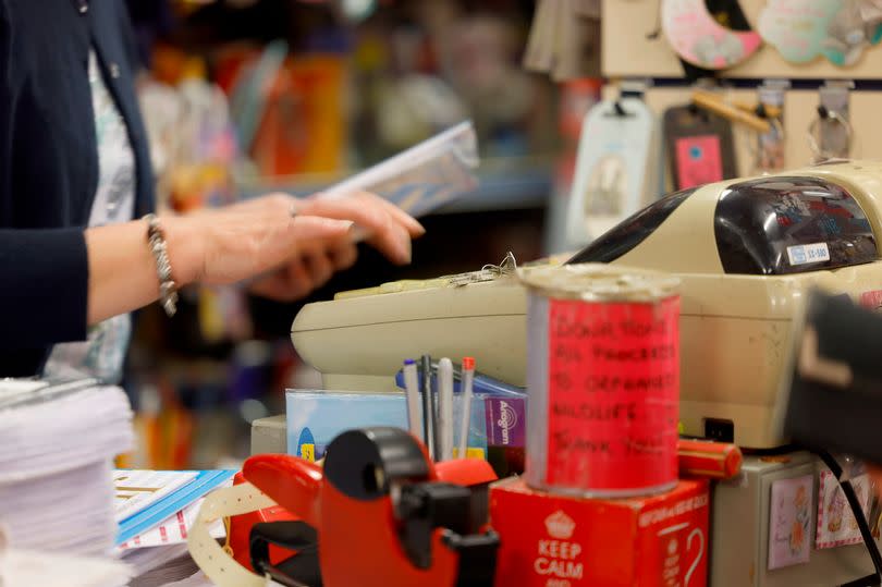 A view of a till in a shop in Treorchy high street