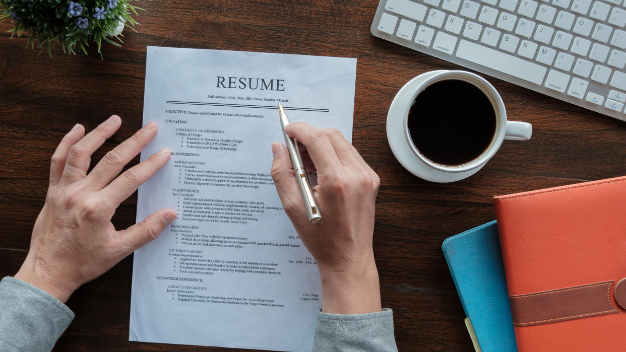 man with resume paper
