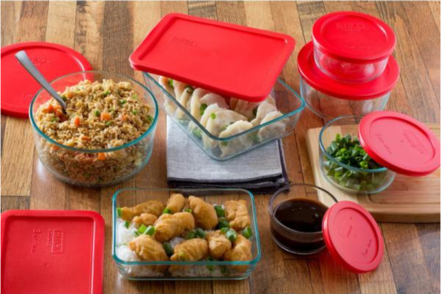 Pyrex Simply Store 14-Piece Food Storage Bowl and Blue Lid Bundle