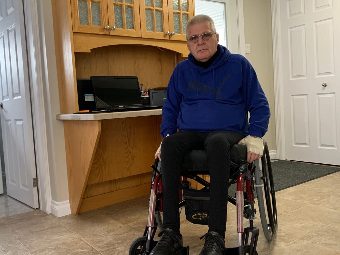 Councillor André Cloutier seen in his home in Saint-Joseph-de-Cloutier, Que., a town just south of Thetford Mines. (Marc-Antoine Lavoie/Radio-Canada - image credit)