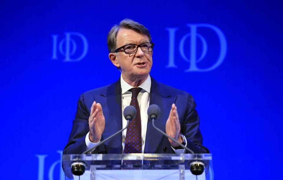 Lord Mandelson, speaking at a separate event yesterday: PA