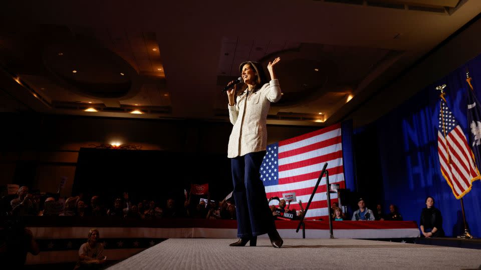 Former South Carolina Gov. Nikki Haley speaks during a campaign event in North Charleston on January 24, 2024. - Randall Hill/Reuters