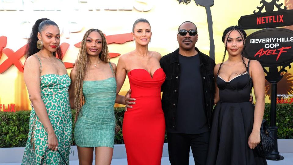 Bria Murphy, Shayne Audra Murphy, Paige Butcher, Eddie Murphy and Bella Murphy. Photo by Kayla Oaddams/WireImage.