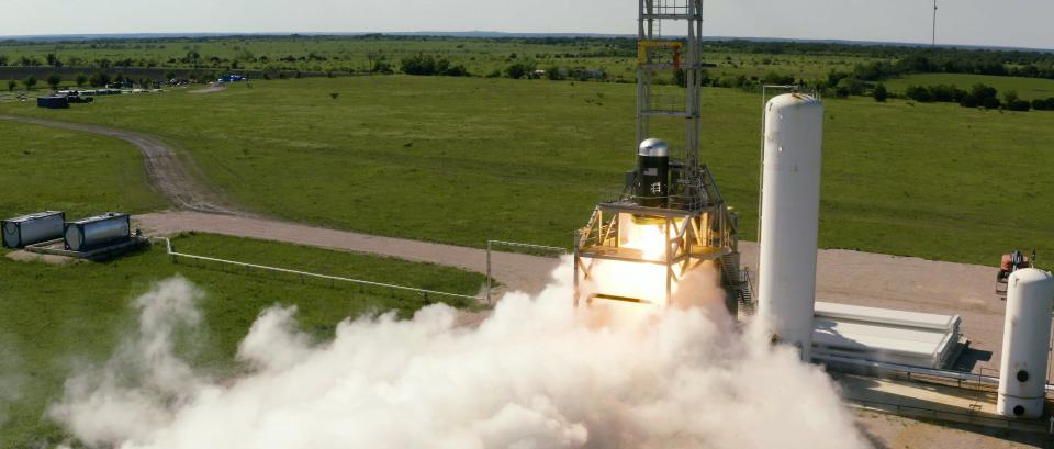 Firefly Aerospace conducts a test of its rocket boosters at its Cedar Park facility. Firefly is preparing to grow as it works on a number of contracts, including two moon-related contracts for NASA.