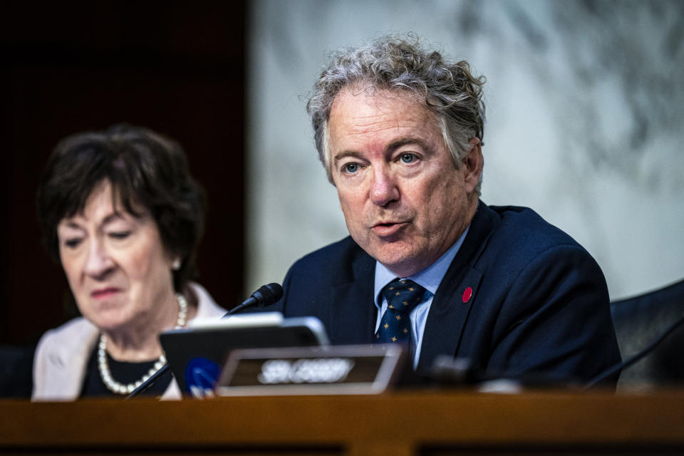 Sen. Rand Paul, a R-Ky., speaks during a Senate Health, Education, Labor, and Pensions Committee hearing on May 10, 2023.  (Al Drago / Bloomberg via Getty Images file)