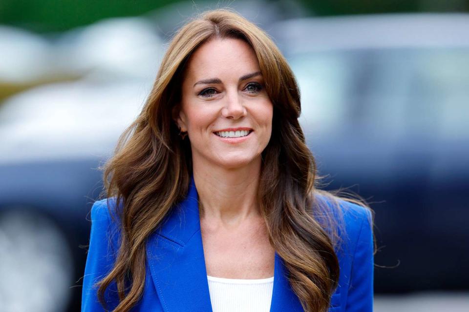 <p>Max Mumby/Indigo/Getty</p> Kate Middleton attends a mental fitness workshop on Oct. 12, 2023