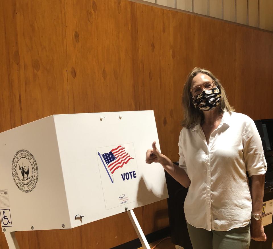 Bridget Fleming voting on Sunday. / Courtesy Bridget Fleming.