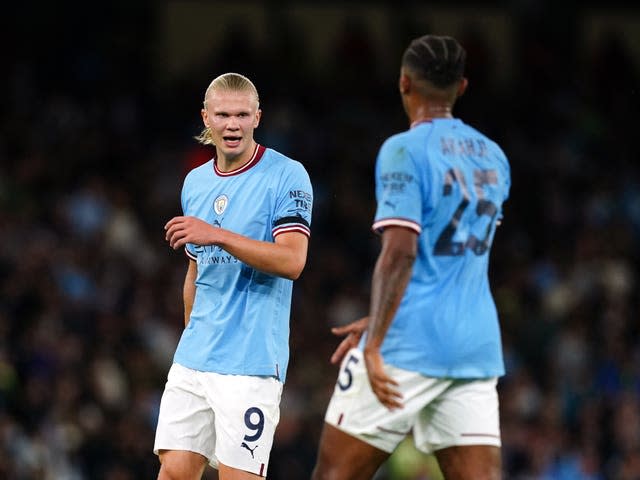 Erling Haaland and Manuel Akanji