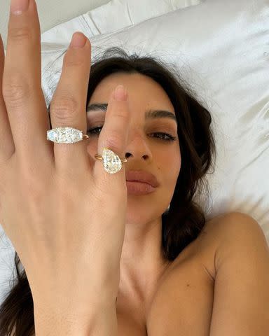 <p>Emily Ratajkowski/Instagram</p> Emily Ratajkowski shares photos of her new rings following her split from Sebastian Bear-McClard