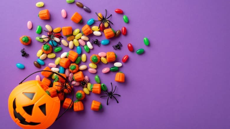 A mix of Halloween candy