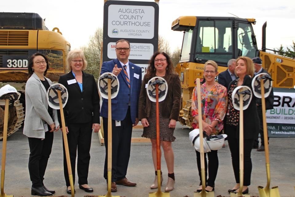 Augusta County staff at the groundbreaking.