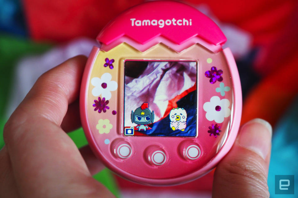 Tamagotchi Pix with two creatures on the screen