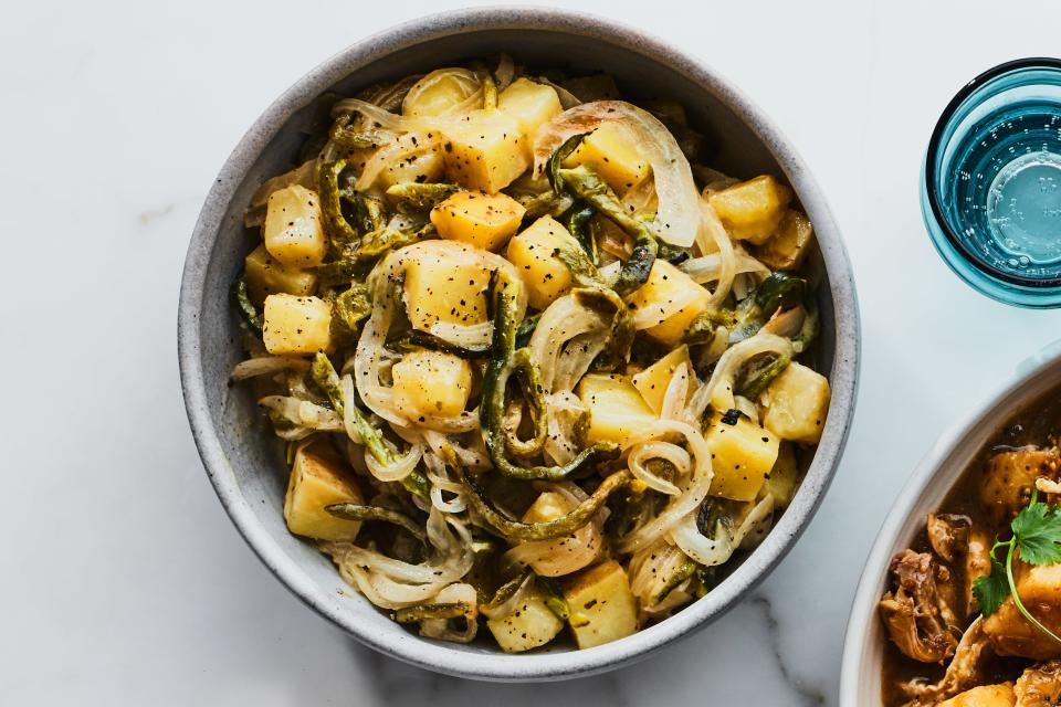 <h1 class="title">Papas con Rajas</h1><cite class="credit">Photo by Chelsea Kyle, Food Styling by Anna Stockwell</cite>
