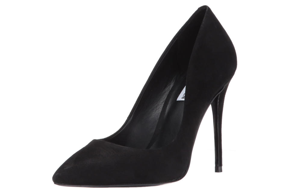 steve madden, pumps, black suede