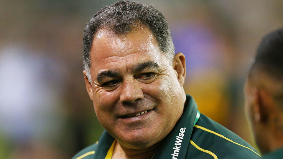 Kangaroos coach Mal Meninga is seen in this picture.