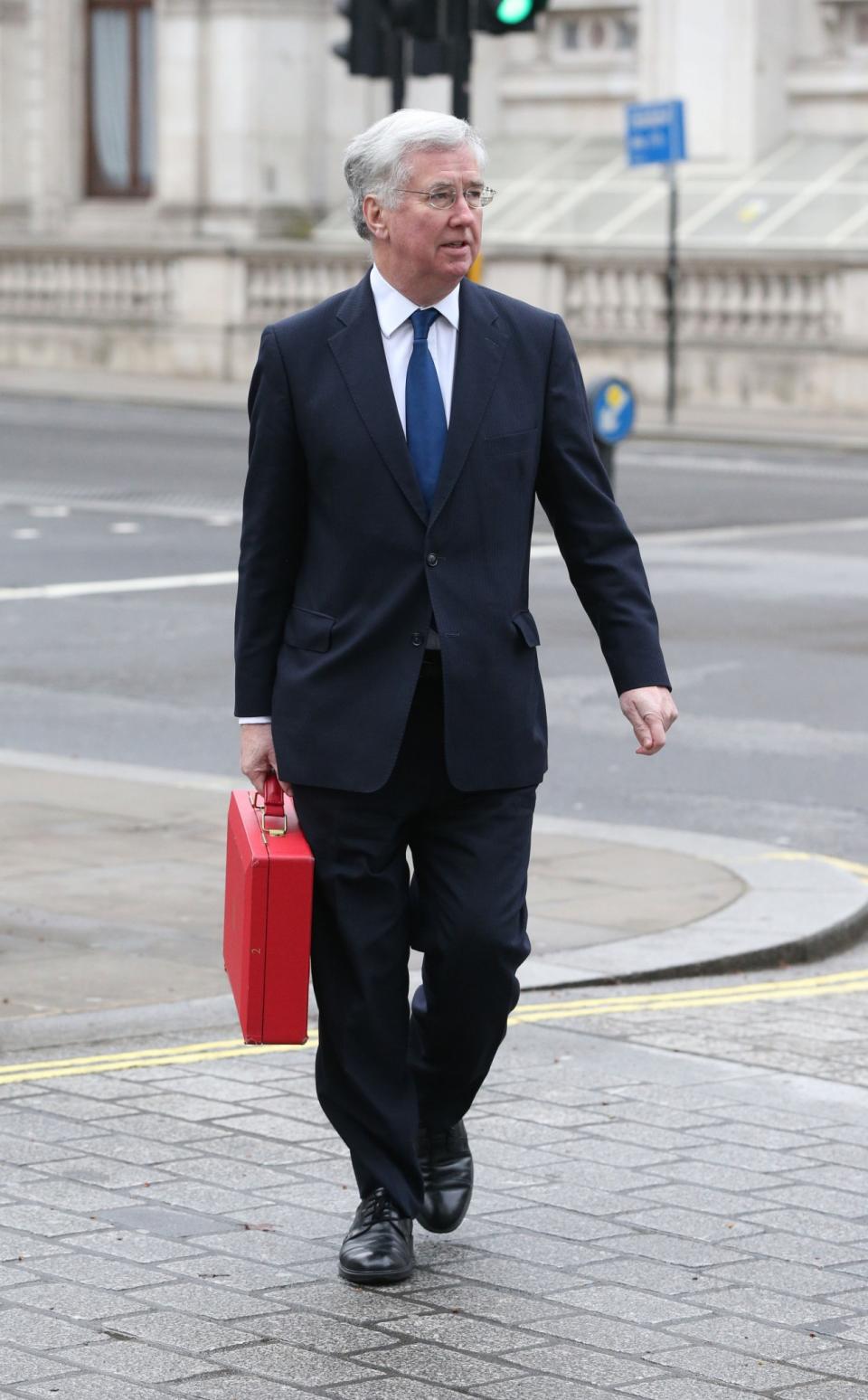 Sir Michael Fallon leaving Downing Street morning after terror attack