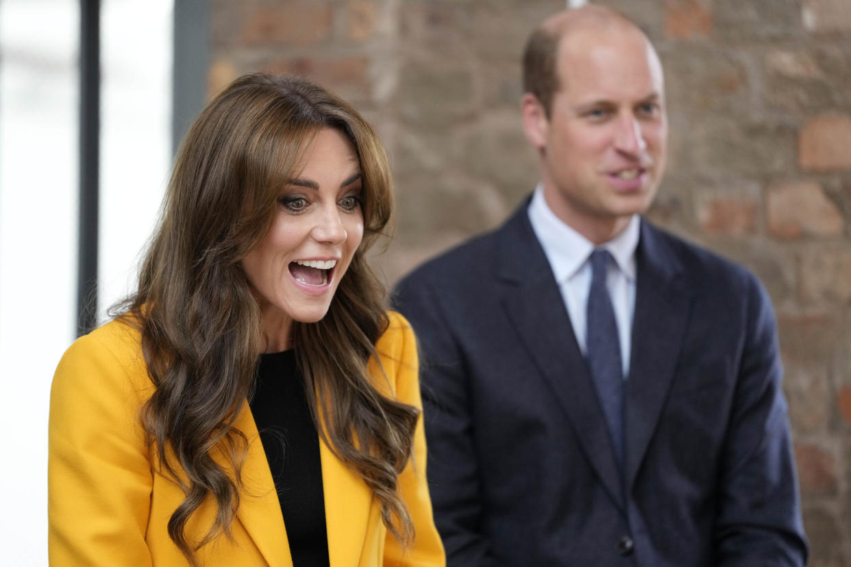 BIRMINGHAM, ENGLAND - OCTOBER 10: Prince William, Prince of Wales and Catherine, Princess of Wales speak to young people as they host a forum to mark World Mental Health Day at Factory Works on October 10, 2023 in Birmingham, England. For three days, the Prince and Princess of Wales will carry out engagements across the UK to mark World Mental Health Day and to highlight the importance of mental well being, particularly in young people. (Photo by Kirsty Wigglesworth-WPA Pool/Getty Images)