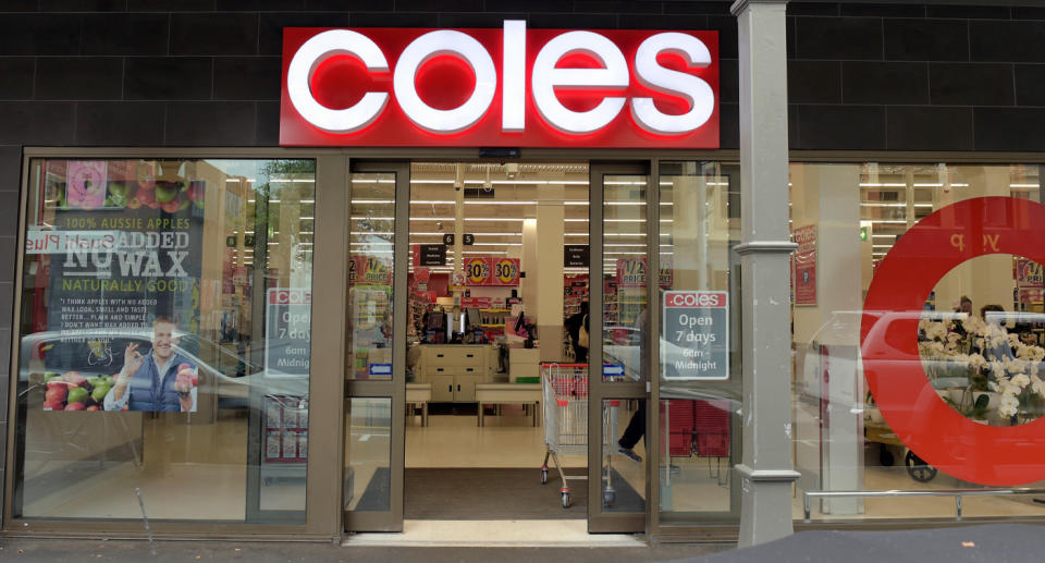 Front of Coles store.