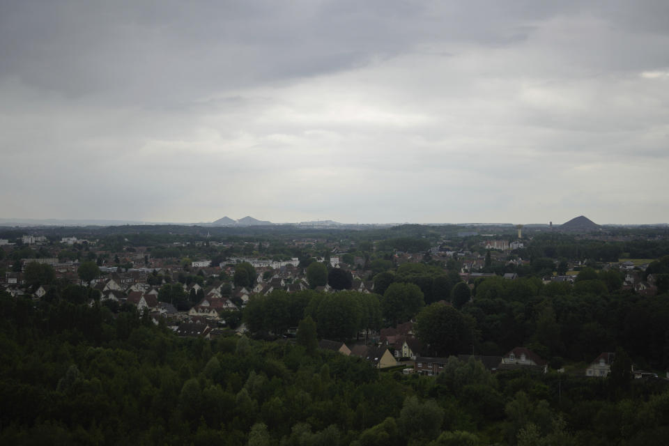 General view of Henin-Beaumont, northern France, Sunday, June 30, 2024. Far-right leader Marien Le Pen implanted herself in the northern department of Pas-de-Calais in the early 2000s, hoping to win over disenchanted voters growing tired of decades of Socialist local governance. In 2013, Henin-Beaumont's Socialist mayor, Gérard Dalongeville, was sentenced to four years in prison and a 50,000 euro fine for embezzlement of public funds.(AP Photo/Thibault Camus)