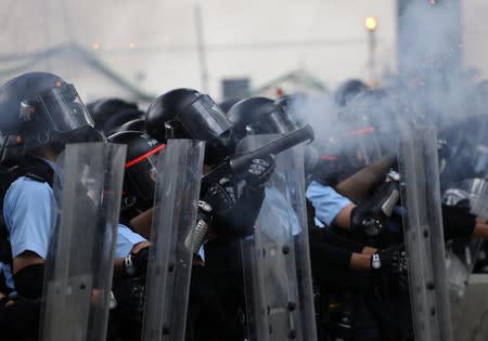 Protesters demonstrate against a proposed extradition bill in Hong Kong