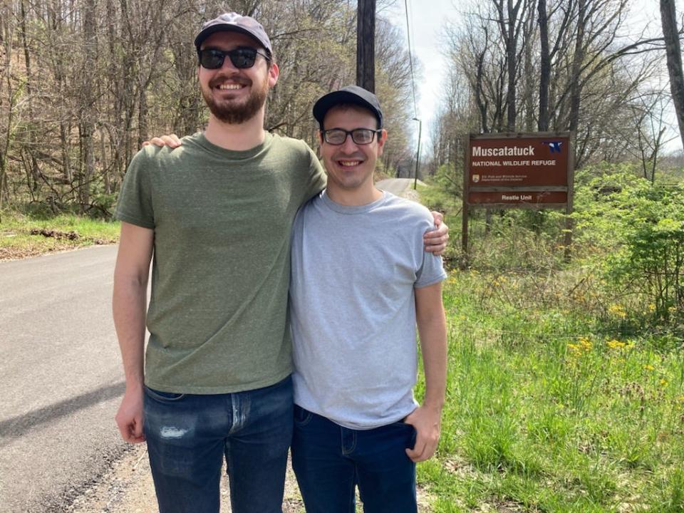 Alejandro Zevallos and his brother Ignacio Zevallos left Chicago around 5 a.m. to witness the total eclipse at Muscatatuck Wildlife Refuge near Bloomington on Monday, April 8, 2024.