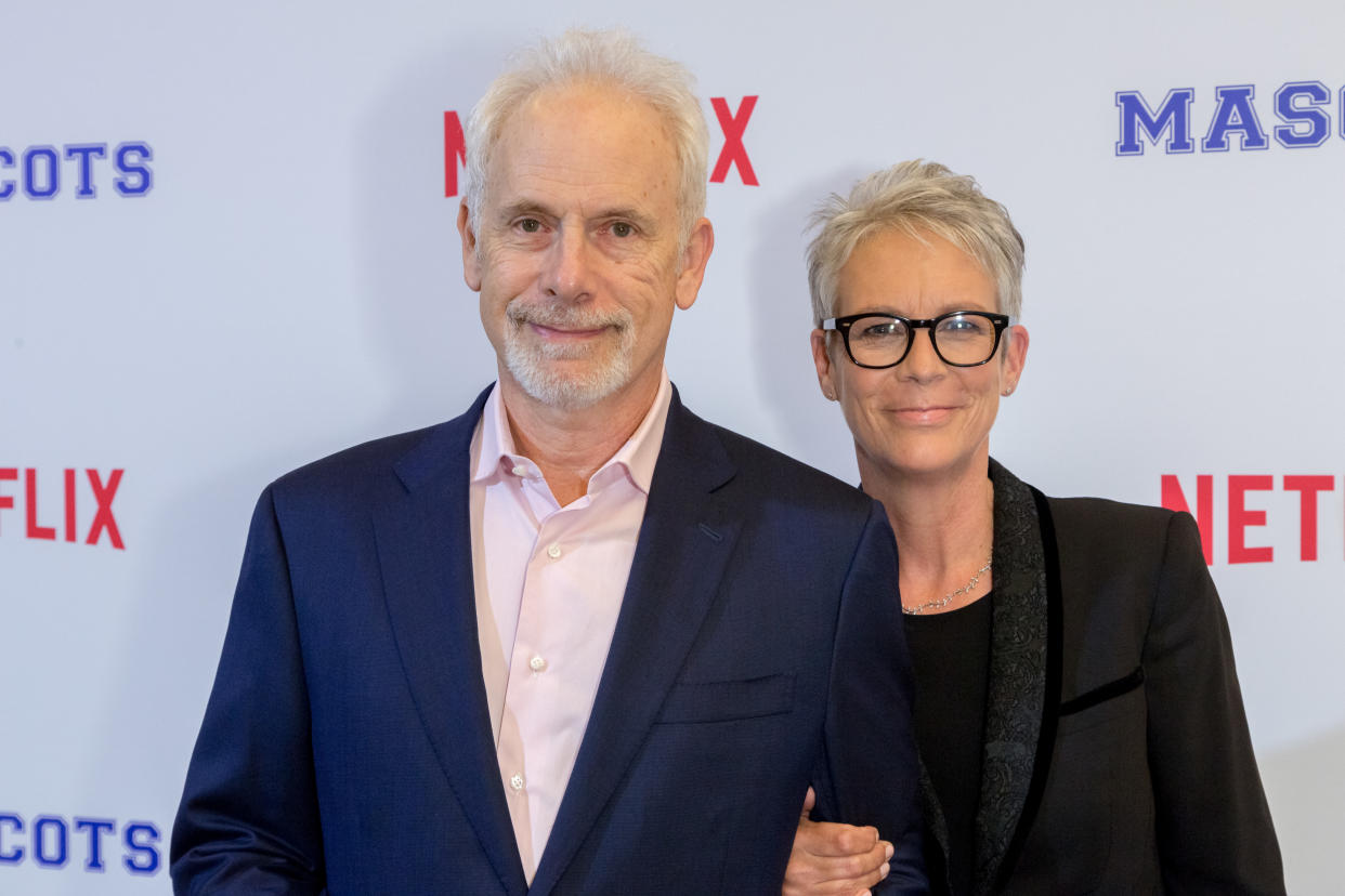 LOS ANGELES, CA - OCTOBER 05:  (L-R) Actor Christopher Guest and actress Jamie Lee Curtis arrive at a Screening Of Netflix's 