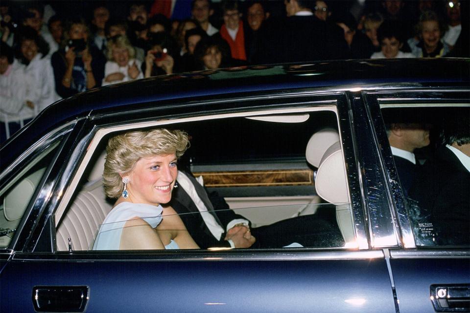 Princess Diana In France For The Cannes Film Festival. She Is On Her Way To A Ceremony Honouring Sir Alec Guiness.