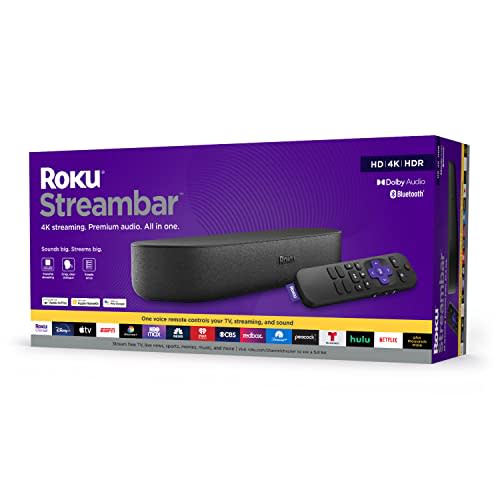 Roku Streambar | 4K/HD/HDR Streaming Media Player & Premium Audio, All In One, Includes Roku Vo…