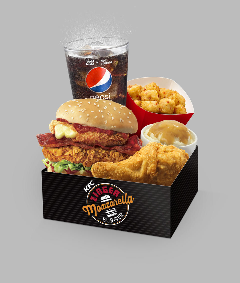 Zinger Mozzarella Burger Meal. (Photo: KFC Singapore)