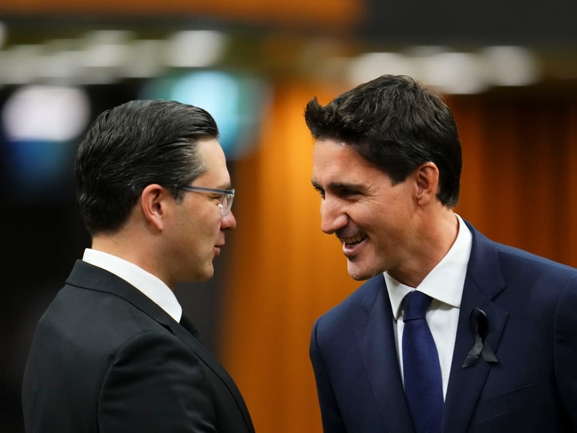 Economists say that both Prime Minister Justin Trudeau and Conservative Leader Pierre Poilievre are cherry-picking numbers from the PBO report on the economic impacts of the carbon tax. (Sean Kilpatrick/The Canadian Press - image credit)