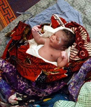 The deserted infant. Photo via Ghana News Agency.