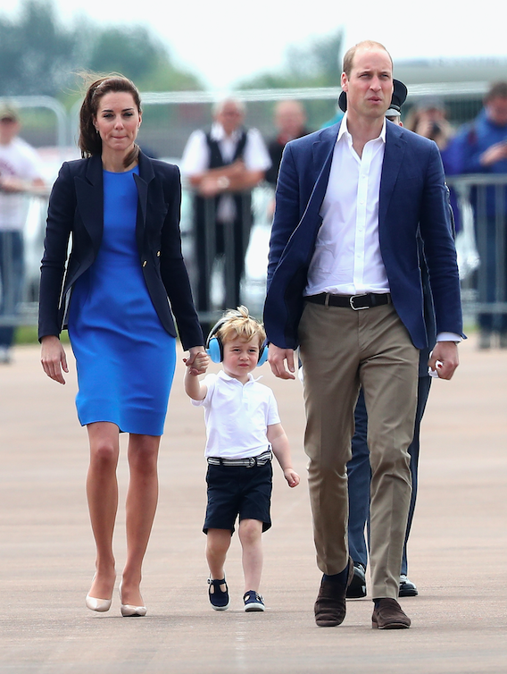 The family coordinated in shades of blue — the only one missing was Charlotte! (Photo: Getty Images)