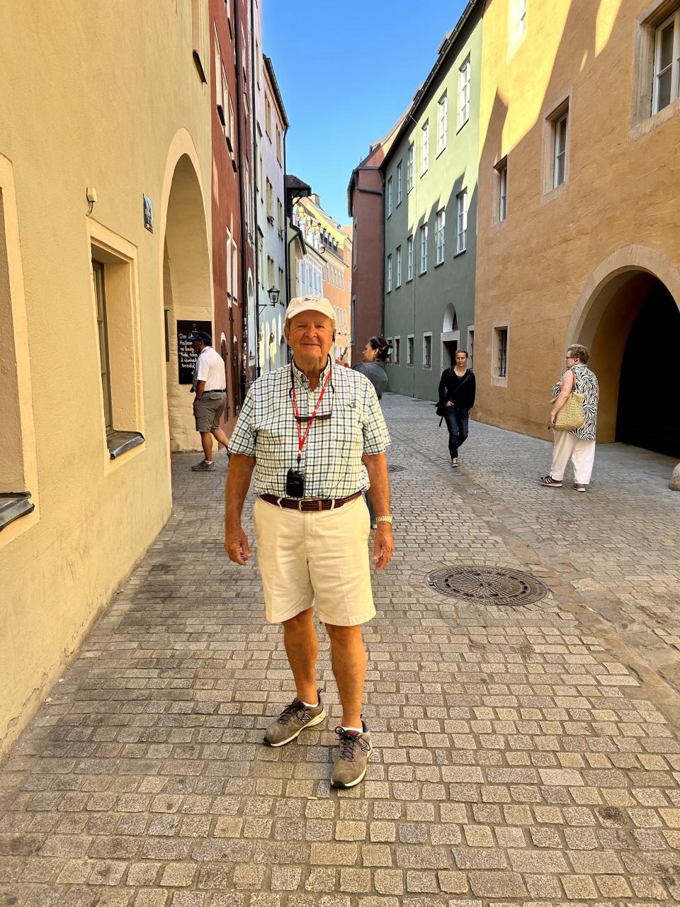 Retired teacher Frederic Hemmila, pictured during a trip to Germany in September, remembers well the science project he and his students in Sandwich undertook in 1997 to learn about ocean currents by putting messages in bottles into Nantucket Sound and  asking for responses.