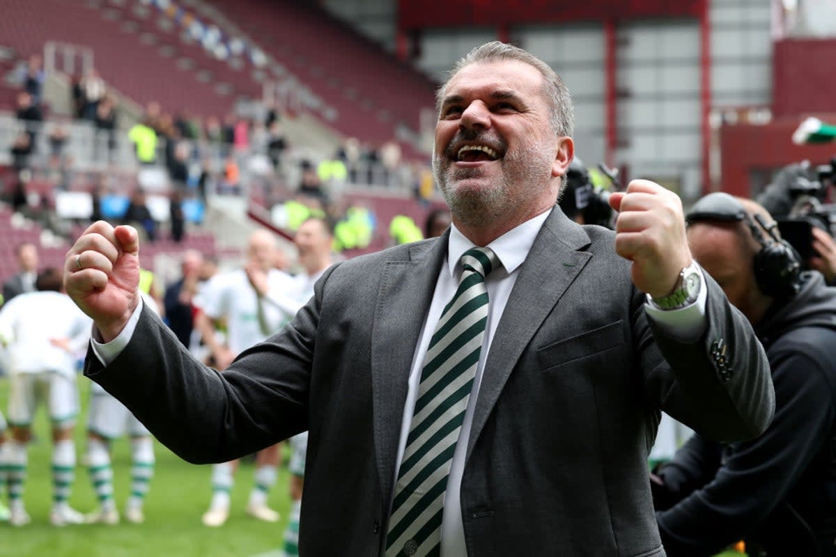 Postecoglou celebrates Celtic’s second straight title at Hearts   (Getty Images)