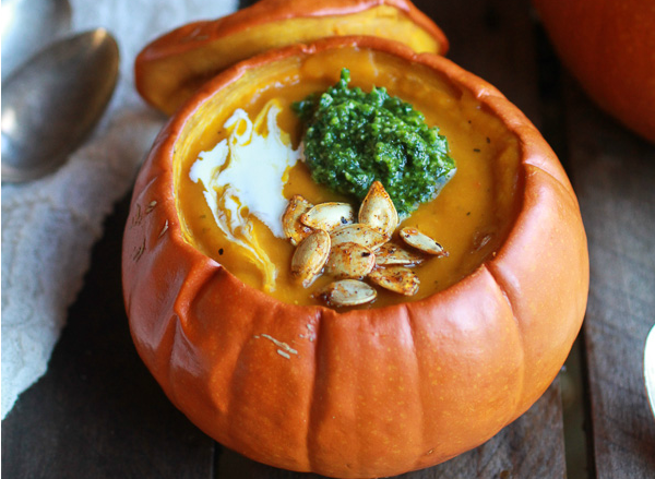 <p>Carving pumpkins is a classic fall activity-but this year, instead of making them all into something scary, spare a few to use as bowls. Stuffing pumpkins with soups, desserts, and hearty fillings (just like peppers!) makes for a super festive Halloween meal. Need more pumpkin ideas? Get your fix by <span>eating it for every meal</span>, playing with the <span>pumpkin seeds</span> and devouring the ultimate combo: <span>pumpkin and chocolate</span>-all in our collection of <a rel="nofollow noopener" href="http://www.delish.com/holiday-recipes/halloween/" target="_blank" data-ylk="slk:Halloween party eats;elm:context_link;itc:0;sec:content-canvas" class="link ">Halloween party eats</a>.</p>