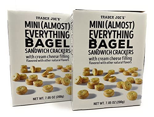 Trader Joe’s Mini (Almost) Everything Bagel Sandwich Crackers 7.05 oz Each – (Pack of 2)