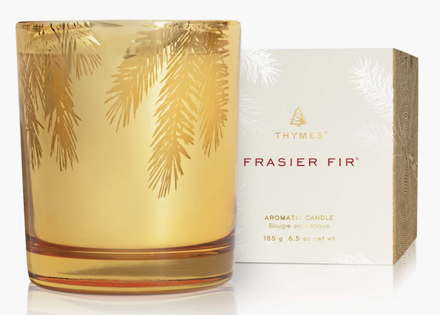 4 Thymes Frasier Fir Pine Needle Glass Jar Candle 50 hr Burn Time 6.5 oz  LOT 4