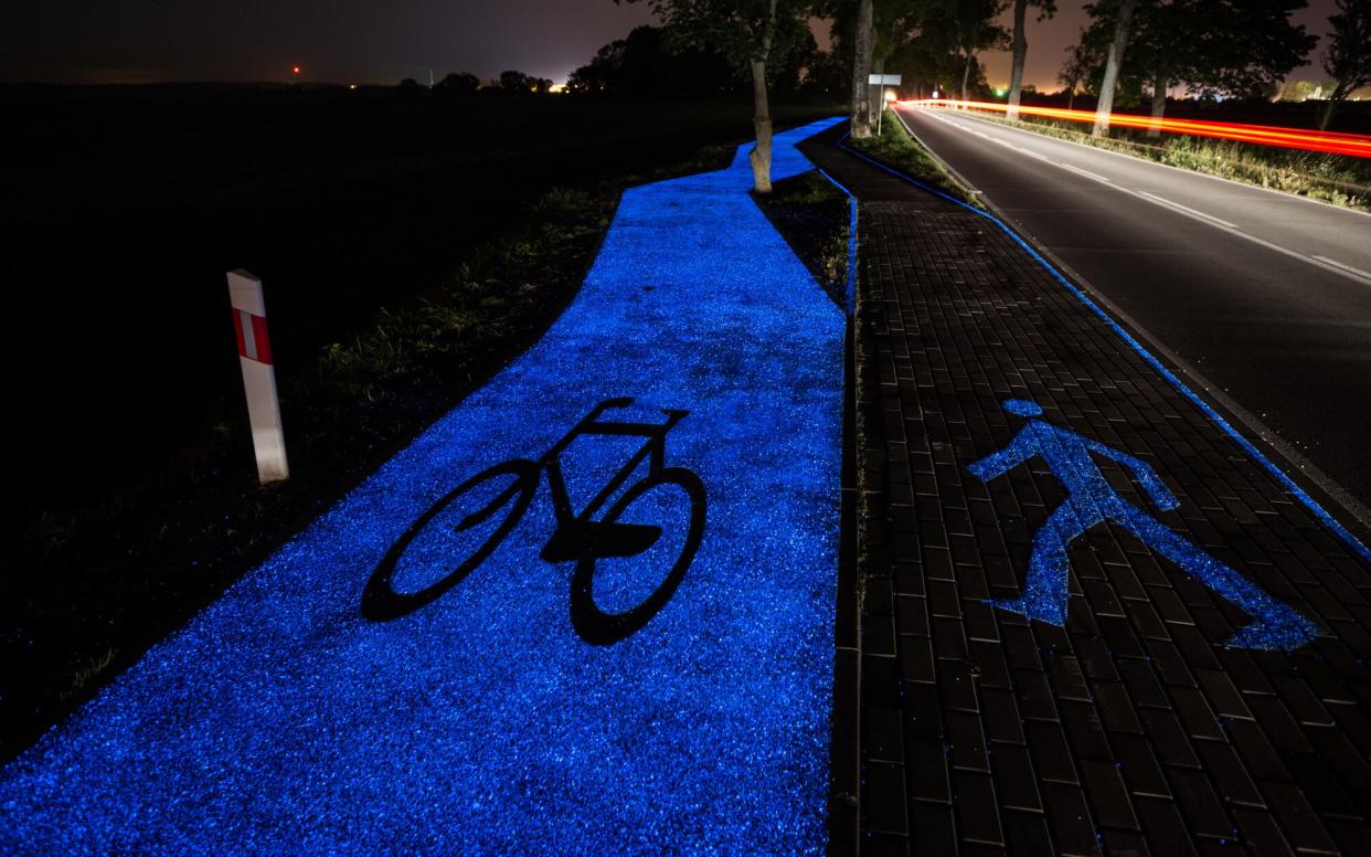 Glowing Bike Path in Poland