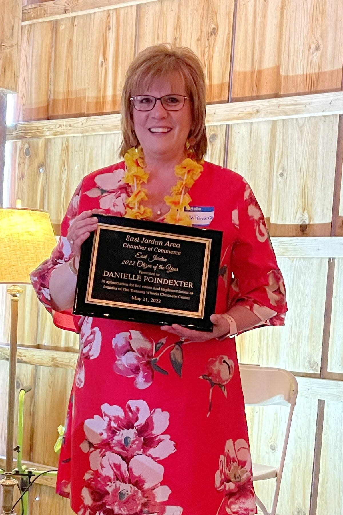 Danielle Poindexter was awarded the Citizen of the Year at the East Jordan Area Chamber of Commerce annual awards dinner on May 21.