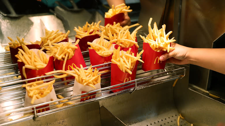 McDonald's fries on prep rack
