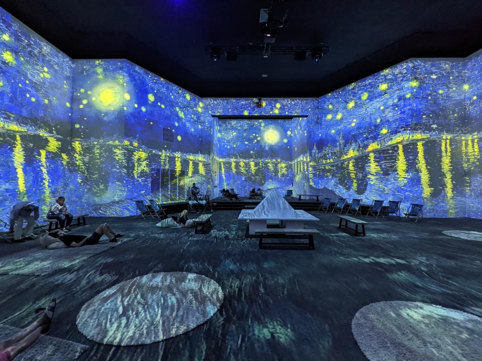 The new experience is now housed at the Exhibition Hub Arts Center in Doraville and “features two immersive ‘Wow Rooms’ encompassing over 12,000 square feet of three-story projections, and an all-new virtual reality experience that takes visitors on a new 10-minute journey through Van Gogh’s world in Arles, France,” a news release about the exhibit said.