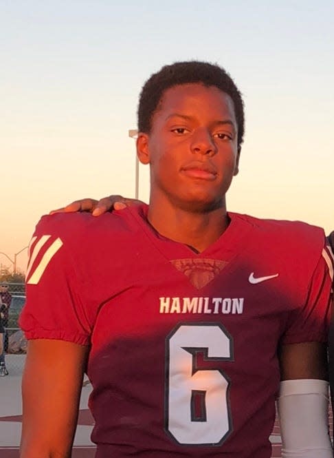 Russell Davis II recorded three sacks in Hamilton's win over Chandler on Friday.