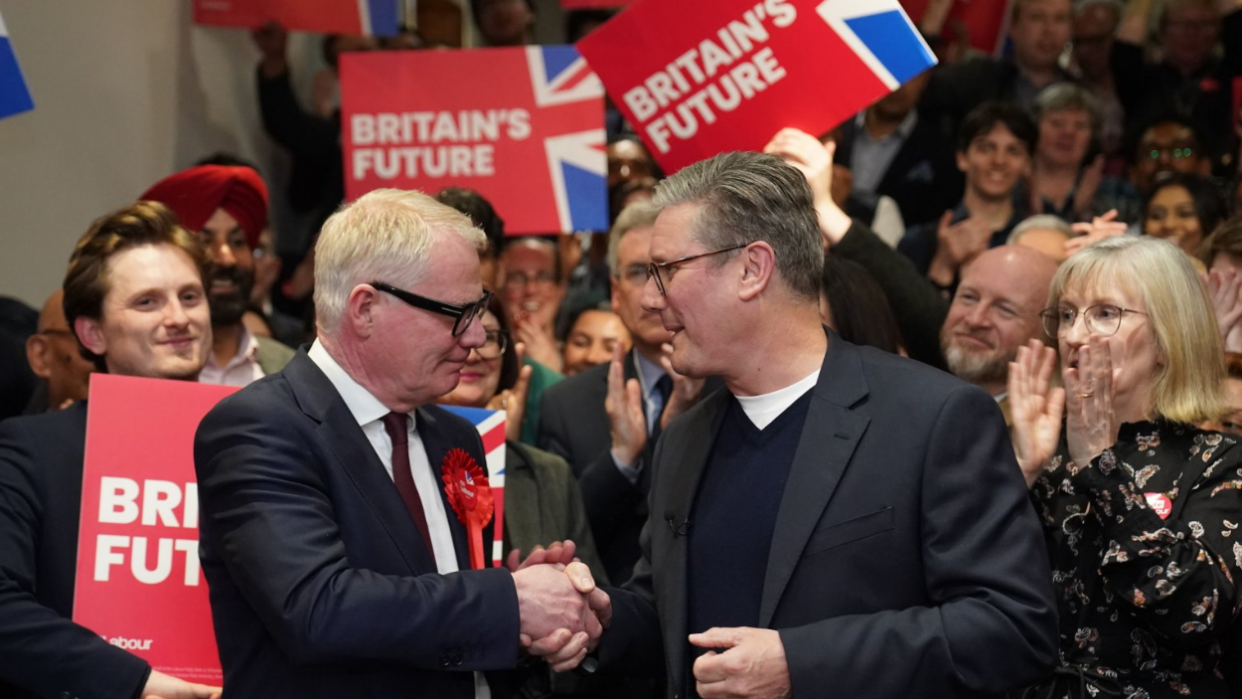 Richard Parker and Kier Starmer shake hands after Parker's win