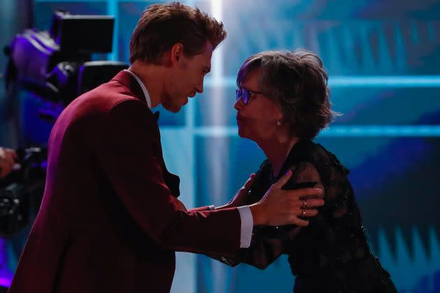 From Left: Austin Butler with Sally Field, who won the Lifetime Achievement Award at the 29th Annual Screen Actors Guild Award in Los Angeles on Feb. 26, 2023.