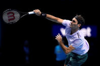 Tennis - ATP World Tour Finals - The O2 Arena, London, Britain - November 12, 2017 Switzerland's Roger Federer in action during his group stage match against USA's Jack Sock Action Images via Reuters/Tony O'Brien