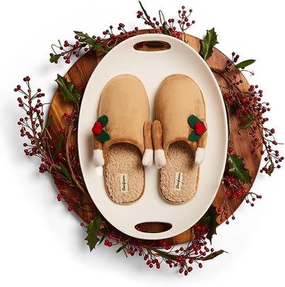 A pair of festive slippers for folks who will not be de-feet-ed when it comes to their overzealous love of the holiday