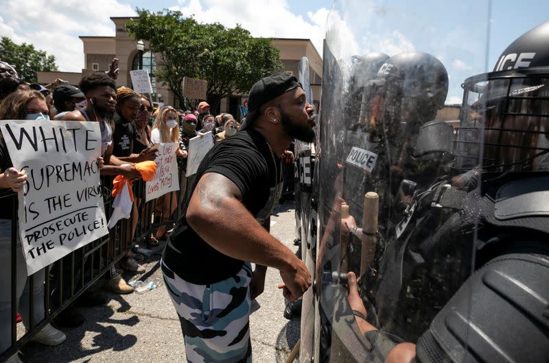 Protesters rally after the death of George Floyd