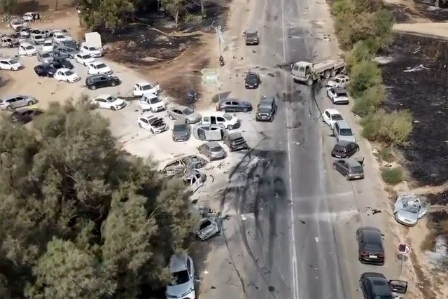 <p>Shye Weinstein</p> The aftermath of an Israeli music festival that was overrun by Hamas terrorists on Oct. 7