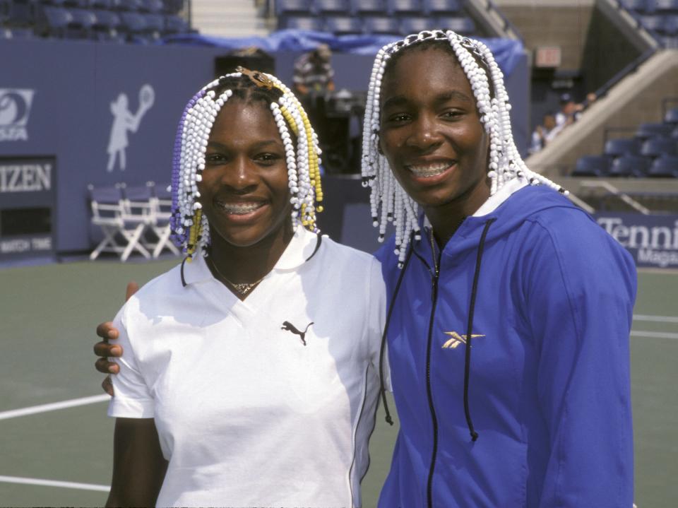 Serena Williams and Venus Williams in 1998.