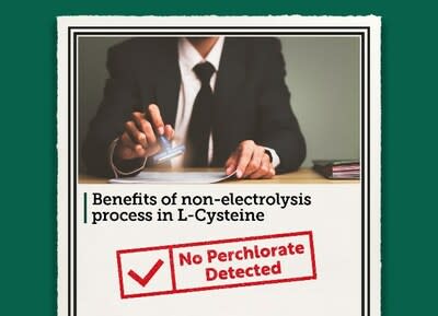 An increasing number of consumers now seek products with a 'clean label,' 'natural ingredients,' and also a safer, non-electrolytic cysteine.